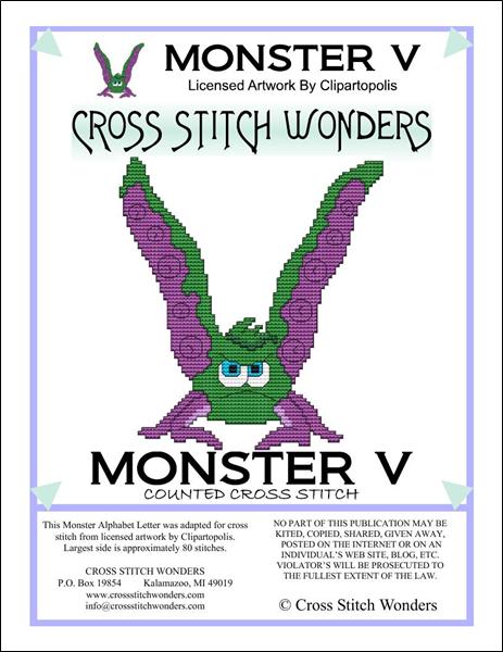 click here to view larger image of Monster Letter V (chart)