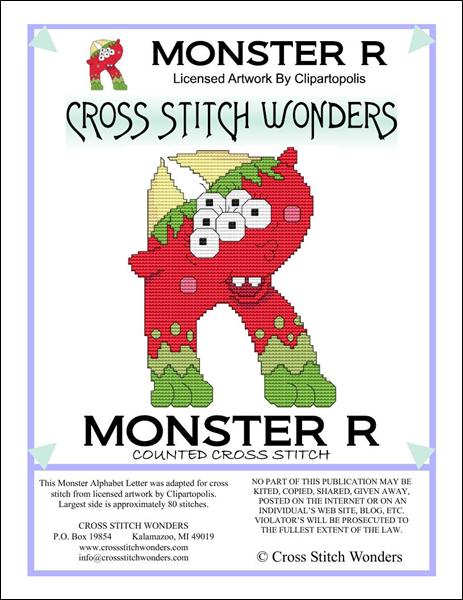 click here to view larger image of Monster Letter R (chart)