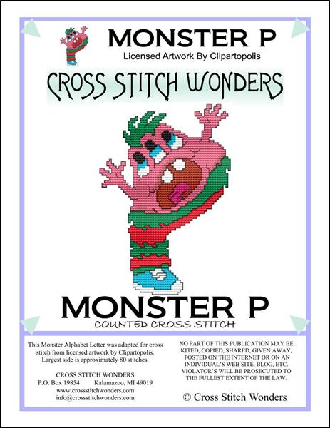 click here to view larger image of Monster Letter P (chart)
