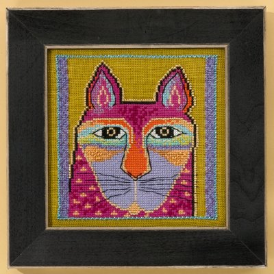 click here to view larger image of Wild Pink Cat - Cats Collection (Aida) (counted cross stitch kit)
