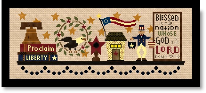 click here to view larger image of Patriotic Mantel - Proclaim Liberty (counted cross stitch kit)