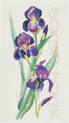 click here to view larger image of Purple Flowers (counted cross stitch kit)