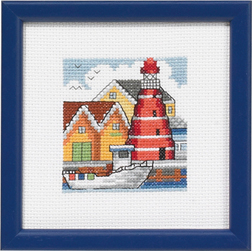 click here to view larger image of Red Lighthouse Harbour (counted cross stitch kit)