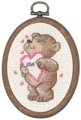 click here to view larger image of Heart Teddy (counted cross stitch kit)