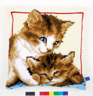 click here to view larger image of Playful Kittens Cushion (needlepoint)
