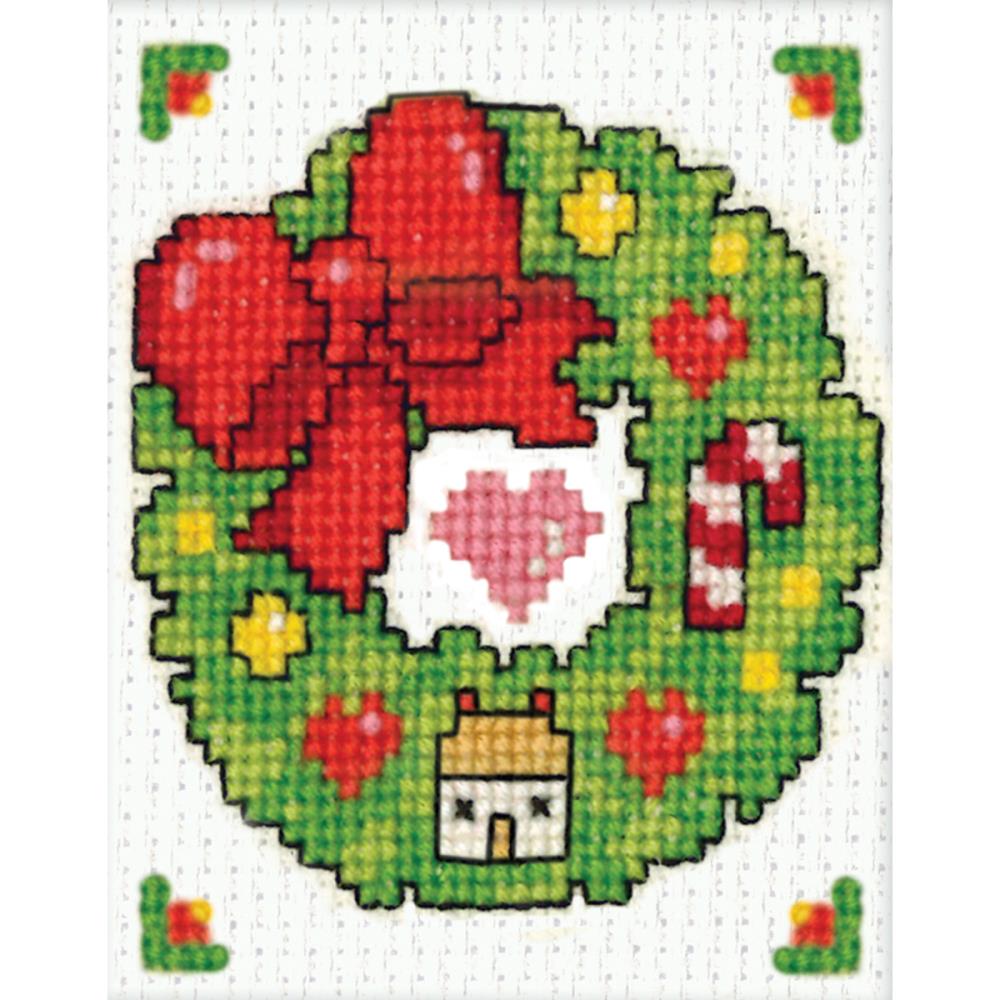 click here to view larger image of Wreath Ornament (counted cross stitch kit)