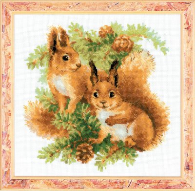click here to view larger image of Squirrels (counted cross stitch kit)