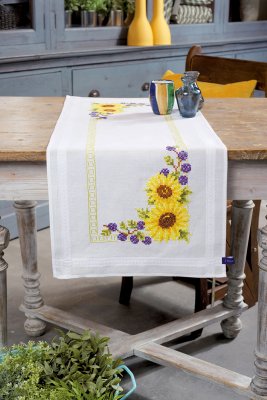 click here to view larger image of Sunflowers Table Runner (counted cross stitch kit)