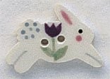 click here to view larger image of White Leaping Rabbit Button (buttons)
