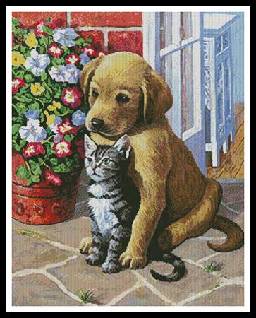 click here to view larger image of Labrador Puppy and Kitten  (Kevin Walsh) (chart)