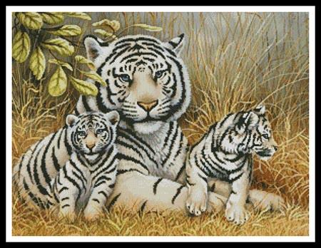 click here to view larger image of White Tiger and Cubs  (Howard Robinson) (chart)