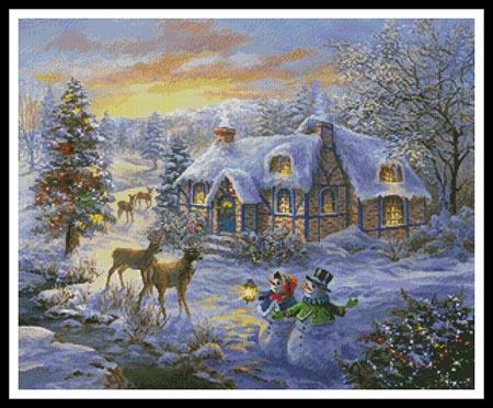 click here to view larger image of Cottage At Christmas  (Nicky Boehme) (chart)