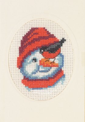 click here to view larger image of Snowman Card with Envelope (counted cross stitch kit)