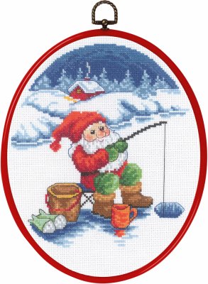 click here to view larger image of Pixie Fishing (counted cross stitch kit)