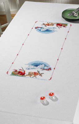 click here to view larger image of Santa Sleigh Runner (counted cross stitch kit)