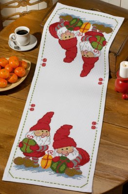 click here to view larger image of Elfs With Gifts Runner (counted cross stitch kit)