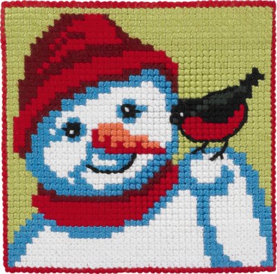 click here to view larger image of Snowman with Bird (counted cross stitch kit)