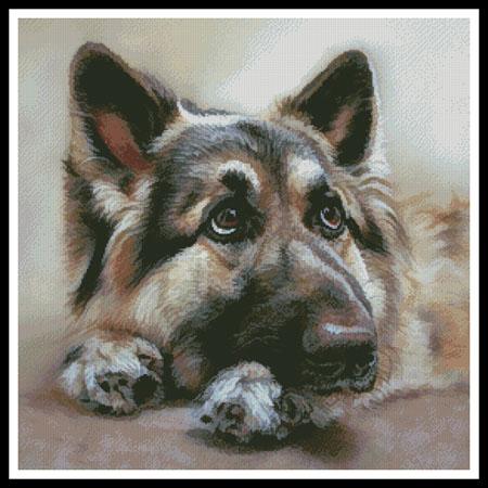 click here to view larger image of German Shepherd Painting 2  (Helen Chugg) (chart)