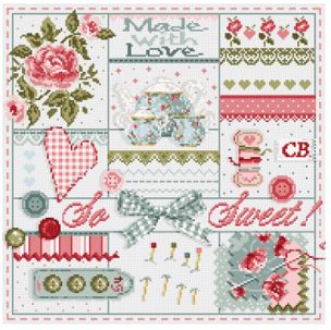 click here to view larger image of So Sweet KIT - Linen (counted cross stitch kit)