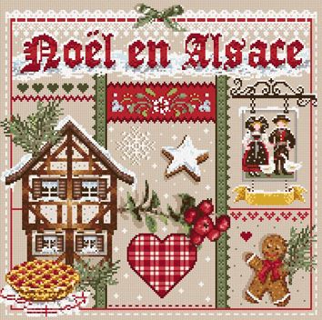 click here to view larger image of Noel en Alsace KIT - Linen (counted cross stitch kit)