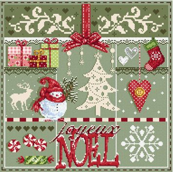 click here to view larger image of Bientot Noel Kit - Linen (counted cross stitch kit)