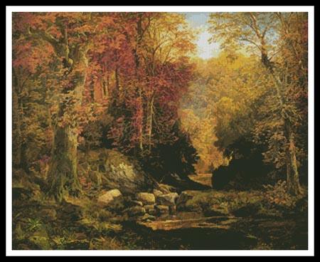 click here to view larger image of Woodland Interior with Rocky Stream  (Thomas Moran) (chart)