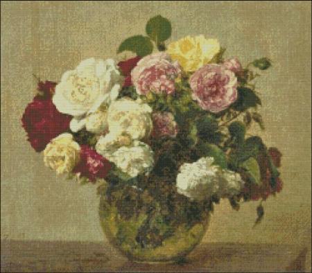 click here to view larger image of Roses Bouquet  Fantin-Latour (chart)