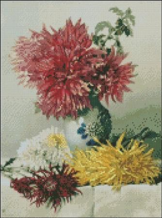 click here to view larger image of Duffield - Chrysanthemums in a Vase (chart)