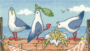 click here to view larger image of Fish N Chips - By The Sea (27ct) (counted cross stitch kit)