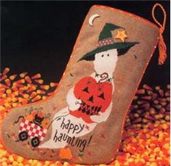 click here to view larger image of Halloween Stocking - Happy Haunting (chart)