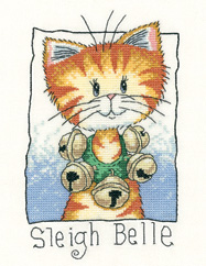 click here to view larger image of Sleigh Belle - Cats Rule (27ct) (counted cross stitch kit)