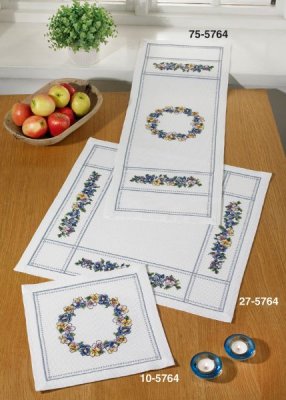 click here to view larger image of Violets Table Runner (Top) (counted cross stitch kit)