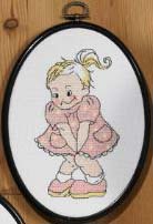 click here to view larger image of Water Closet Sign - Girl (counted cross stitch kit)