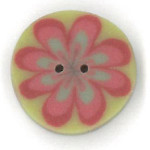 click here to view larger image of Red Poppy on Green Button (buttons)