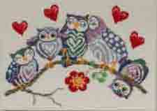 click here to view larger image of Owls On A Stick (counted cross stitch kit)