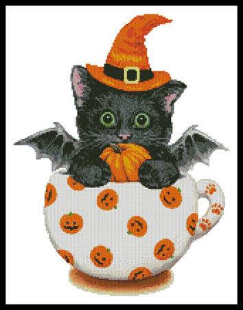 click here to view larger image of Halloween Kitty Cup  (Kayomi Harai) (chart)