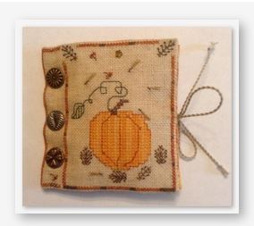 click here to view larger image of Pumpkin and Pinecones Needle Book (counted cross stitch kit)