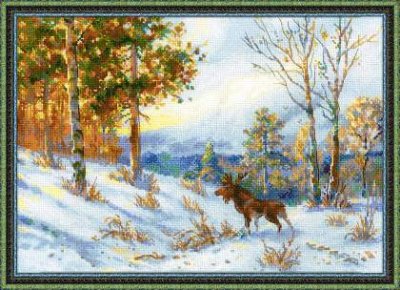 click here to view larger image of Elk In A Winter Forest - After V.L. Muravyov's Painting (counted cross stitch kit)