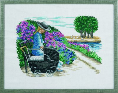 click here to view larger image of Girl With Pram - Aida (counted cross stitch kit)
