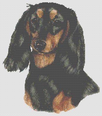 click here to view larger image of Dachshund - Longhaired Black and Tan (chart)