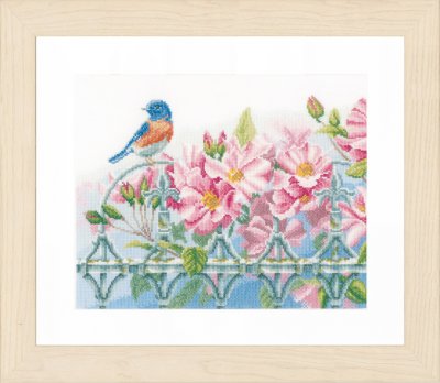 click here to view larger image of Wren and Flowers (counted cross stitch kit)