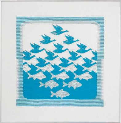 click here to view larger image of Bird / Fish - Turquoise (counted cross stitch kit)