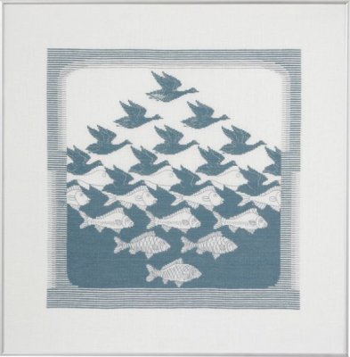 click here to view larger image of Bird / Fish - Grey (counted cross stitch kit)