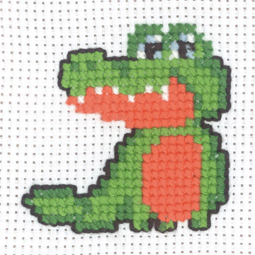 click here to view larger image of My First Kit - Crocodile (counted cross stitch kit)
