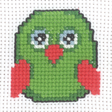 click here to view larger image of My First Kit - Green Owl (counted cross stitch kit)