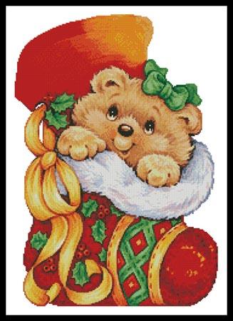 click here to view larger image of Teddy Christmas Stocking  (Tim Locker) (chart)