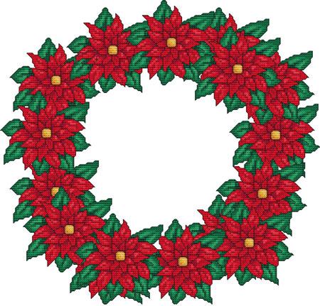click here to view larger image of Poinsettia Wreath (chart)