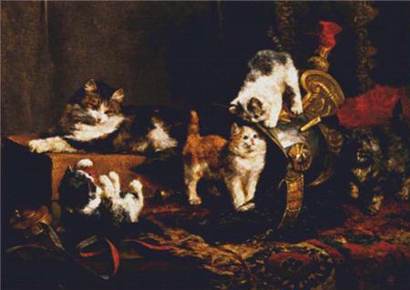 click here to view larger image of Playful Kittens  (Charles van den Eycken) (chart)