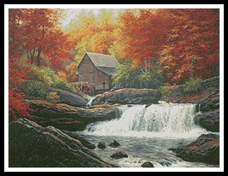 click here to view larger image of Glade Creek Grist Mill Painting  (Charles White) (chart)
