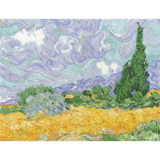 click here to view larger image of Van Goghs A Wheatfield With Cypresses (counted cross stitch kit)